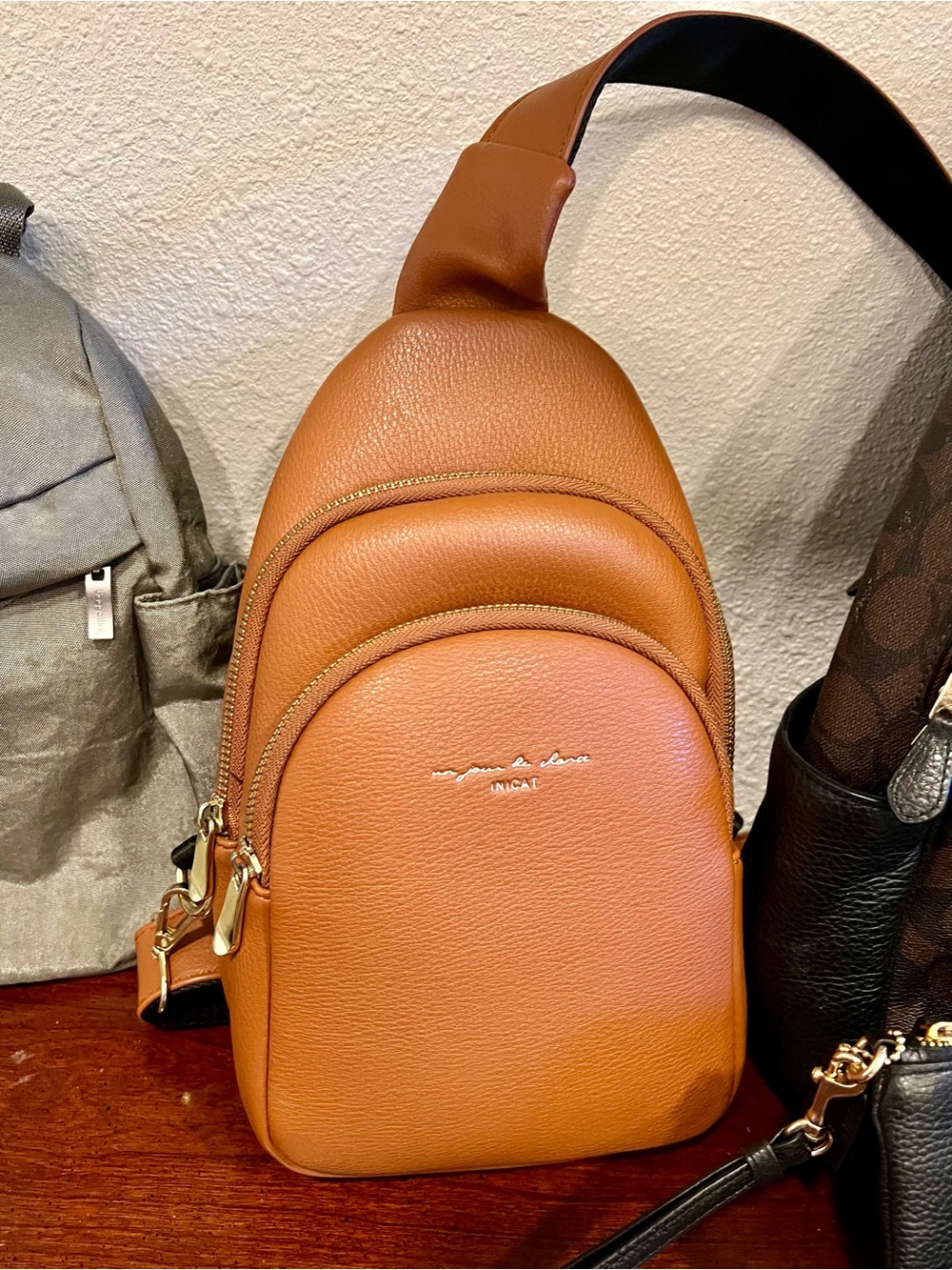 Tan color Crossbody Sling Bag